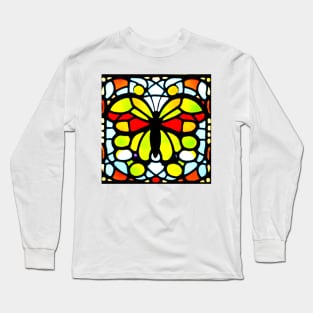 Stained Glass Butterfly Long Sleeve T-Shirt